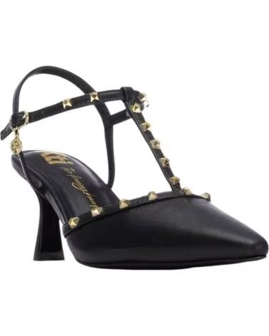XTI SANDÁLIA DE SALTO COM TACHAS E TIRA NO TORNOZELO NEGRO