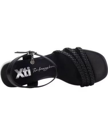XTI XTI 145439 BLOCK HEEL SANDALS WITH BRAIDED STRAPS NEGRO