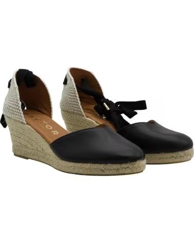 CABRERA ESPADRILLE À SEMELLE COMPENSÉE CABRERA 49N-5 NEGRO