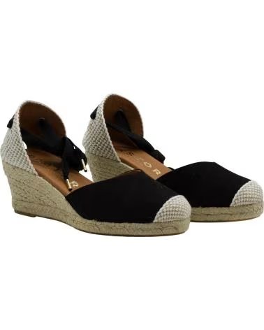 CABRERA KEIL-ESPADRILLES MIT SCHNÜRVERSCHLUSS NEGRO