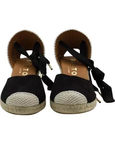 CABRERA KEIL-ESPADRILLES MIT SCHNÜRVERSCHLUSS NEGRO
