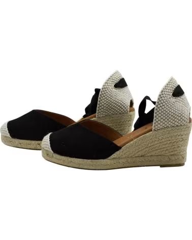 CABRERA KEIL-ESPADRILLES MIT SCHNÜRVERSCHLUSS NEGRO