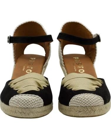 CABRERA SANDALE ESPADRILLE À TALON COMPENSÉ AVEC FERMETURE À BOUCLE NEGRO
