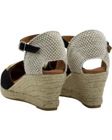 CABRERA SANDALE ESPADRILLE À TALON COMPENSÉ AVEC FERMETURE À BOUCLE NEGRO