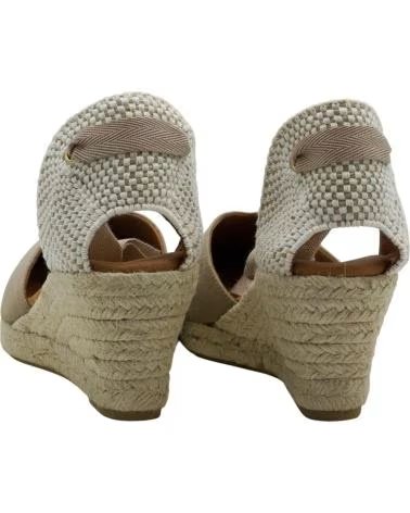 CABRERA ALPARGATA DE CUÑA CON CIERRE DE CORDONES BEIGE