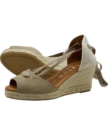 CABRERA SANDÁLIAS DE CUNHA COM TIRAS DE AJUSTE CABRERA BEIGE