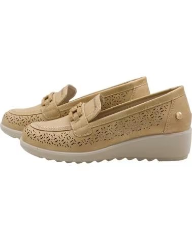 AMARPIES MOCASSINI CON ZEPPA E DETTAGLIO CATENA CAMEL