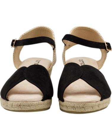 AMARPIES SANDALIA CUÑA ESPARTO CON TIRAS CRUZADAS NEGRO