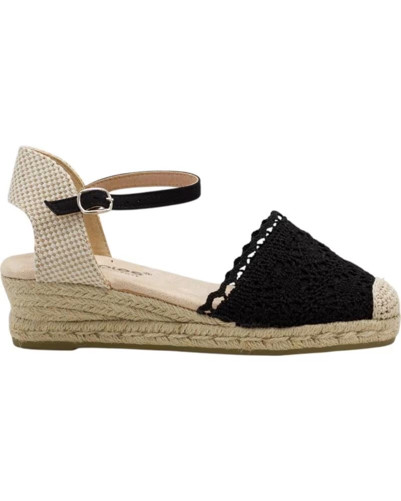 AMARPIES SANDALE ESPADRILLE COMPENSÉE MOYENNE FERMETURE BOUCLE NEGRO