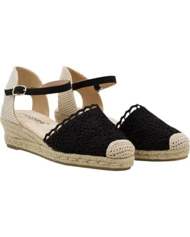 AMARPIES SANDALE ESPADRILLE COMPENSÉE MOYENNE FERMETURE BOUCLE NEGRO