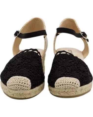 AMARPIES SANDALE ESPADRILLE COMPENSÉE MOYENNE FERMETURE BOUCLE NEGRO