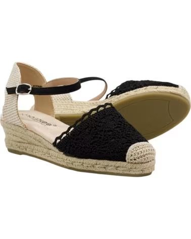 AMARPIES SANDALE ESPADRILLE COMPENSÉE MOYENNE FERMETURE BOUCLE NEGRO