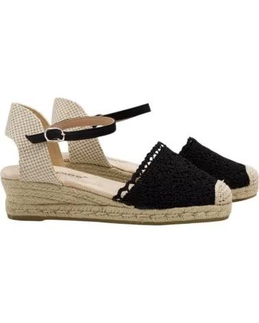 AMARPIES SANDALE ESPADRILLE COMPENSÉE MOYENNE FERMETURE BOUCLE NEGRO