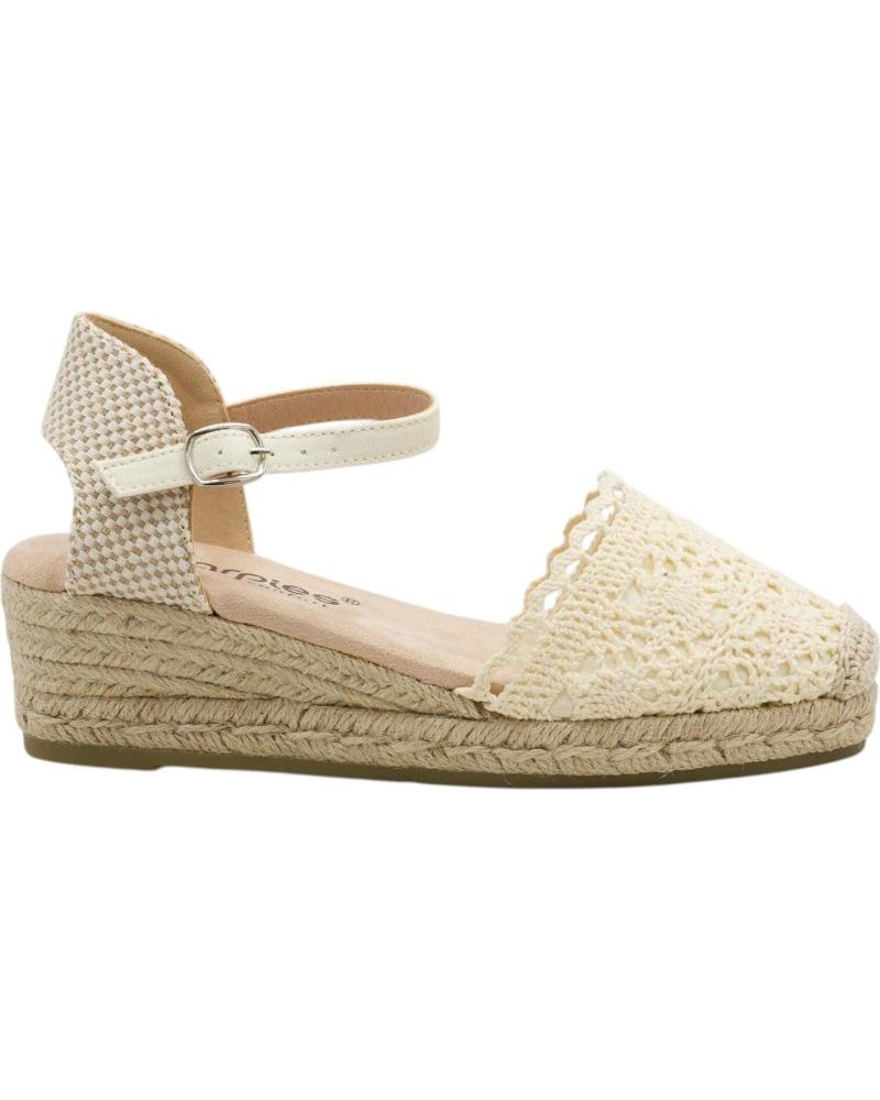 AMARPIES ALPARGATAS CUÑA MEDIA CON CIERRE DE HEBILLA BEIGE