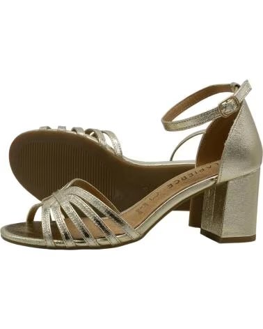 LAPIERCE BLOCKABSATZ-SANDALETTE MIT GEFLOCHTENEN RIEMCHEN UND SCHNALLENVERSCHLUSS ORO