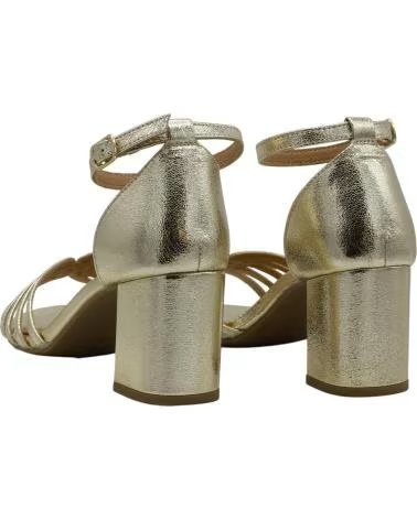 LAPIERCE BLOCKABSATZ-SANDALETTE MIT GEFLOCHTENEN RIEMCHEN UND SCHNALLENVERSCHLUSS ORO