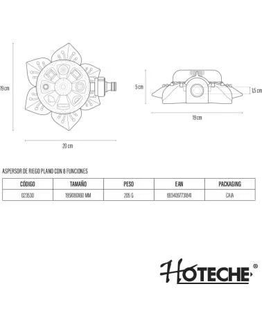 HOTECHE HOTECHE 8-PATTERN GARDEN SPRINKLER FLORAL DESIGN MULTICOLOR