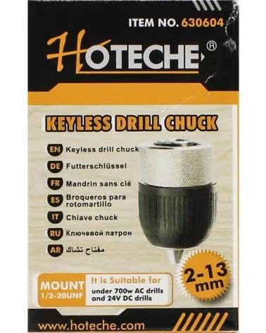 HOTECHE MANDRIL AUTOAJUSTÁVEL HOTECHE 2-13 MM PARA FURADEIRA MULTICOLOR
