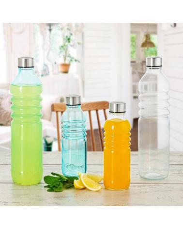QUID BOTELLA DE VIDRIO CON TAPÓN METÁLICO PARA BEBIDAS MULTICOLOR