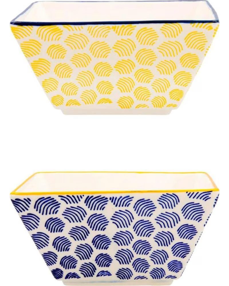 QUID CONJUNTO DE TIGELAS DECORATIVAS COM PADRÃO GEOMÉTRICO MULTICOLOR
