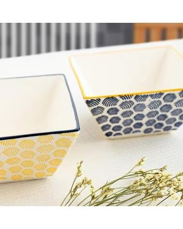 QUID CONJUNTO DE TIGELAS DECORATIVAS COM PADRÃO GEOMÉTRICO MULTICOLOR