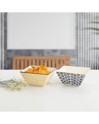 QUID CONJUNTO DE TIGELAS DECORATIVAS COM PADRÃO GEOMÉTRICO MULTICOLOR