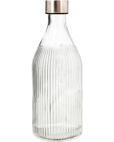 QUID BOTELLA DE VIDRIO ESTRIADO CON TAPÓN METÁLICO QUID MULTICOLOR