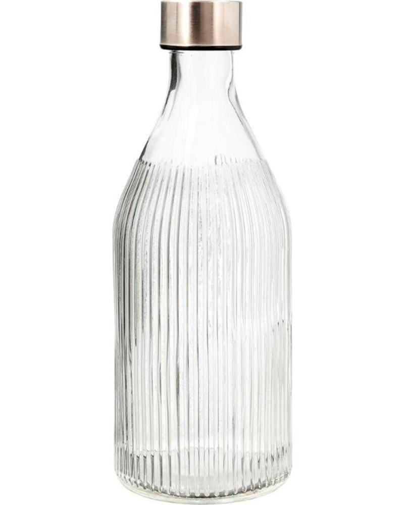 QUID BOTELLA DE VIDRIO ESTRIADO CON TAPÓN METÁLICO QUID MULTICOLOR