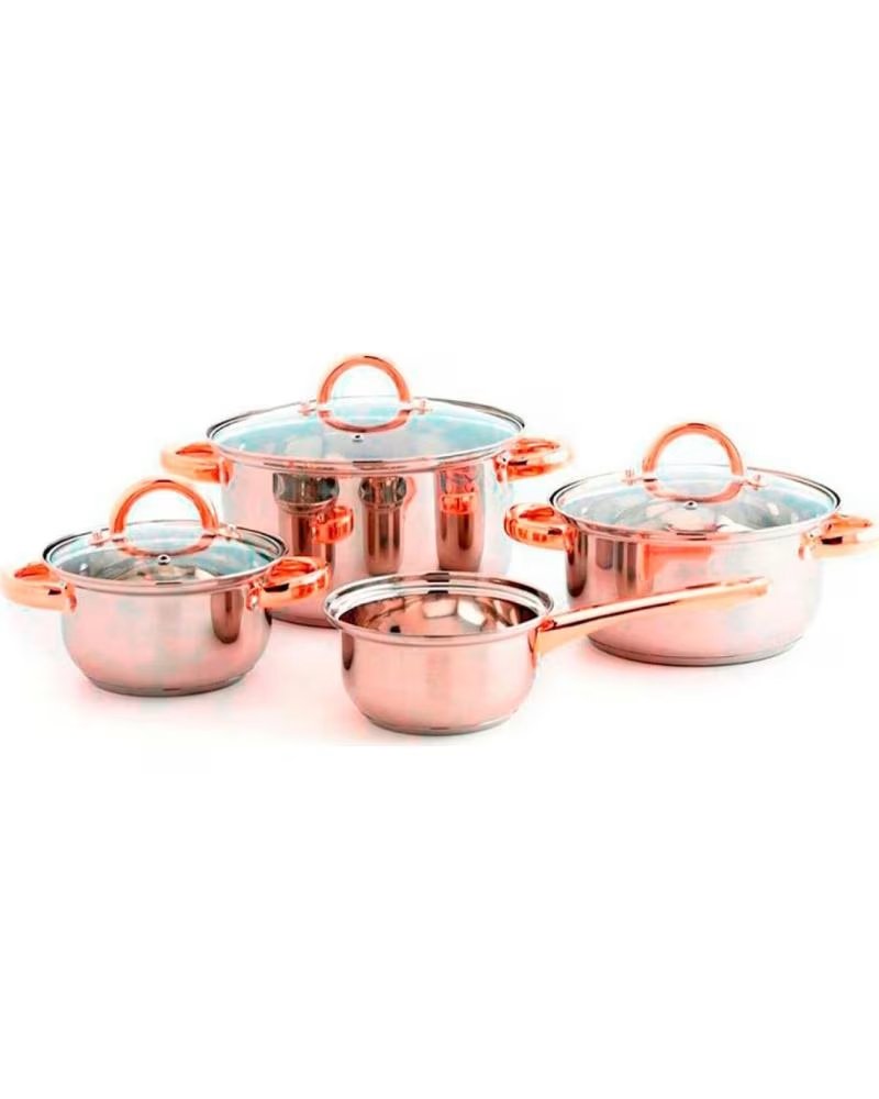QUID QUID KOCHGESCHIRR-SET MIT KUPFER-FINISH UND ERGONOMISCHEN GRIFFEN MULTICOLOR
