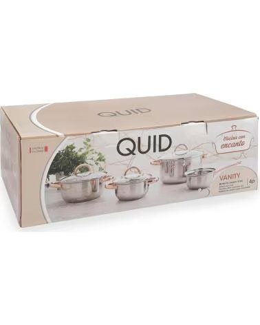 QUID QUID KOCHGESCHIRR-SET MIT KUPFER-FINISH UND ERGONOMISCHEN GRIFFEN MULTICOLOR