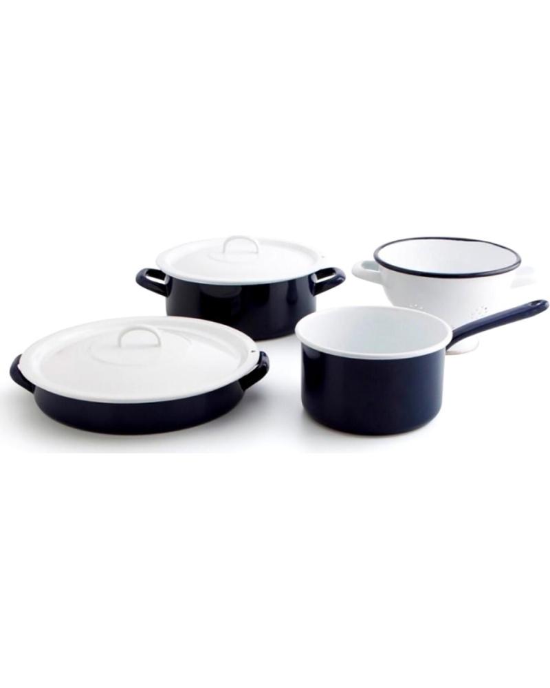 QUID SET DE COCINA ESMALTADO QUID AZUL Y BLANCO MULTICOLOR