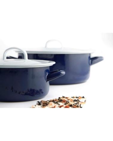 QUID SET DE COCINA ESMALTADO QUID AZUL Y BLANCO MULTICOLOR