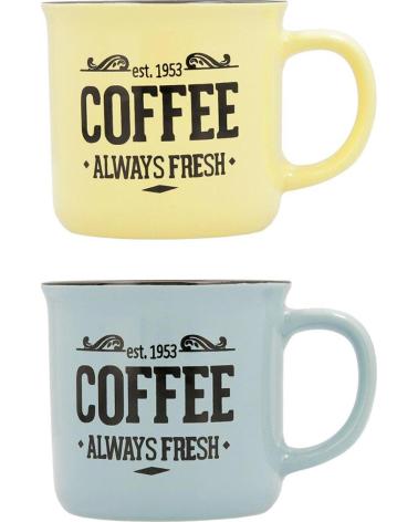 QUID SET DE TAZAS COFFEE ALWAYS FRESH ESTILO VINTAGE MULTICOLOR