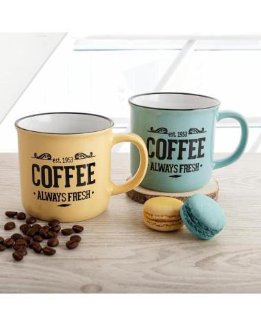 QUID SET DE TAZAS COFFEE ALWAYS FRESH ESTILO VINTAGE MULTICOLOR