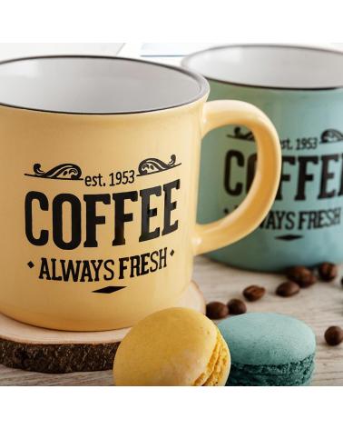 QUID SET DE TAZAS COFFEE ALWAYS FRESH ESTILO VINTAGE MULTICOLOR