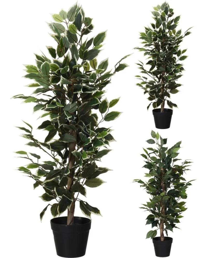 PROGARDEN PLANTA ARTIFICIAL FICUS DECORATIVO CON MACETA NEGRA MULTICOLOR