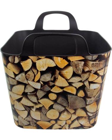 PROGARDEN CESTA PORTALEÑA PROGARDEN CON DISEÑO DE LEÑA MULTICOLOR