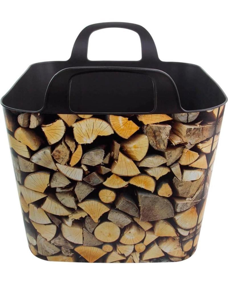 PROGARDEN CESTA PORTALEÑA PROGARDEN CON DISEÑO DE LEÑA MULTICOLOR