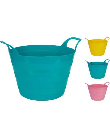 PROGARDEN CESTO MULTIUSOS FLEXIBLE CON ASAS ERGONÓMICAS MULTICOLOR