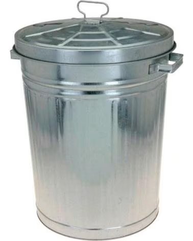 PROGARDEN CUBO DE BASURA METÁLICO GALVANIZADO CON TAPA MULTICOLOR