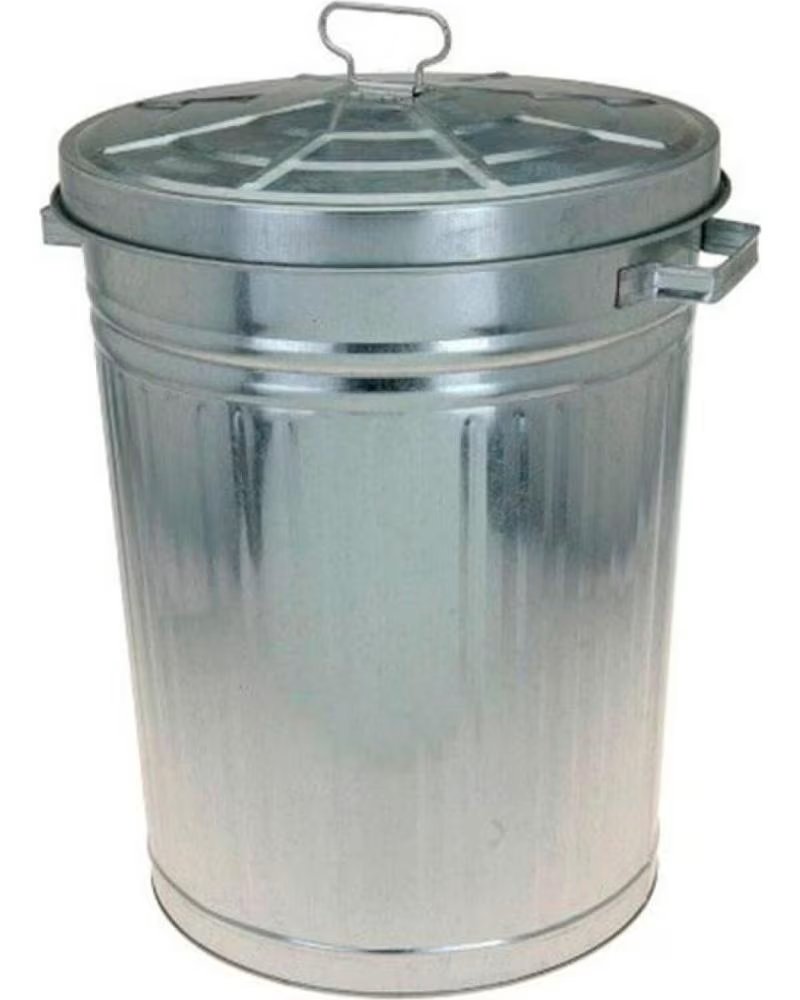 PROGARDEN CUBO DE BASURA METÁLICO GALVANIZADO CON TAPA MULTICOLOR