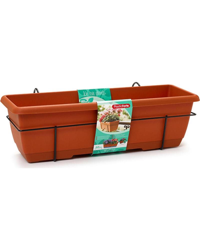 PLASTICFORTE JARDINERA RECTANGULAR DE ALTA RESISTENCIA PARA BALCÓN Y TERRAZA MULTICOLOR