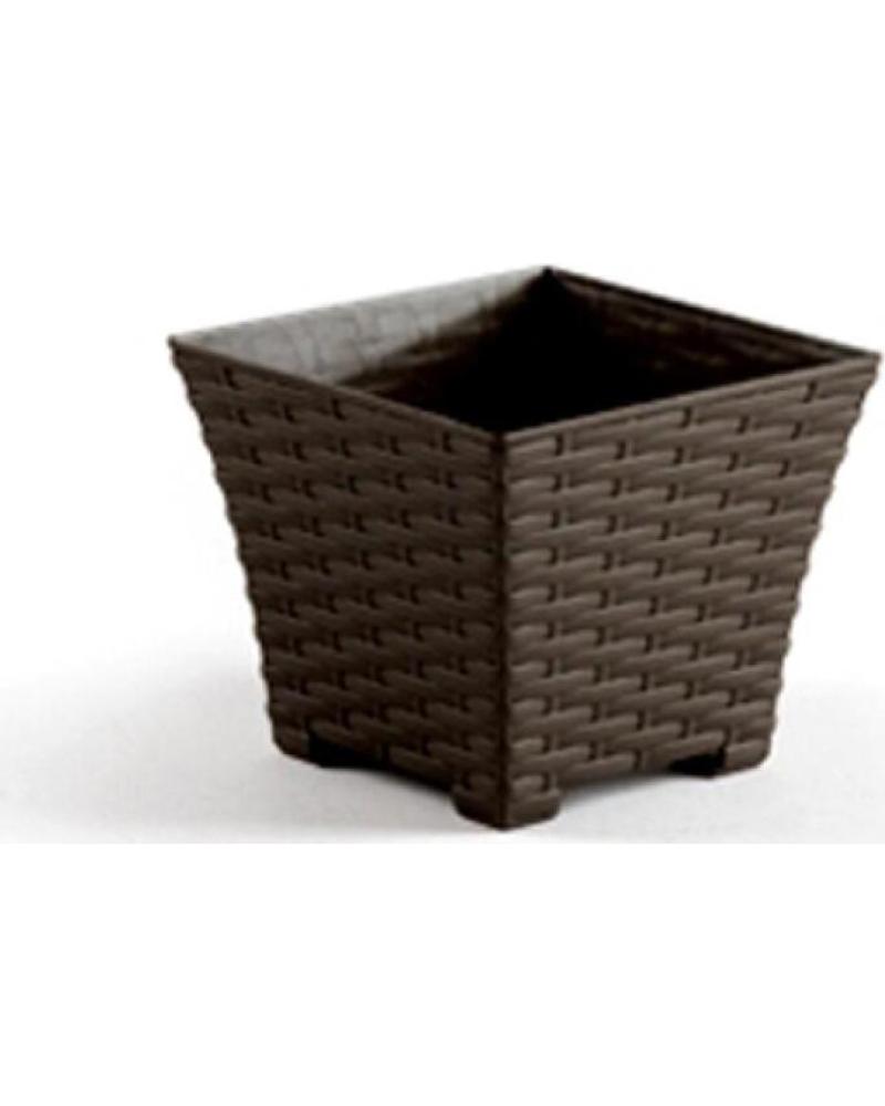 PLASTICFORTE MACETERO CUADRADO PLASTICFORTE EFECTO RATÁN MULTICOLOR