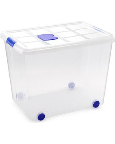 PLASTICFORTE PLASTICFORTE CAJA DE ALMACENAMIENTO CON RUEDAS Y CIERRE DE SEGURIDAD MULTICOLOR