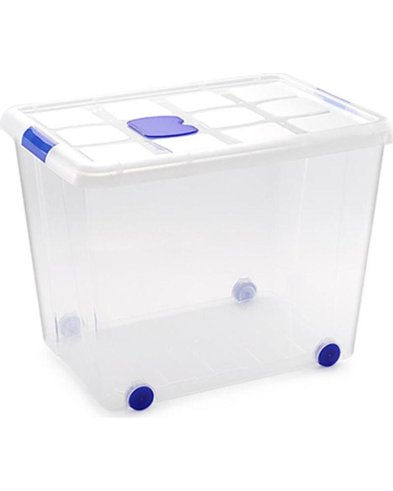PLASTICFORTE PLASTICFORTE CAJA DE ALMACENAMIENTO CON RUEDAS Y CIERRE DE SEGURIDAD MULTICOLOR