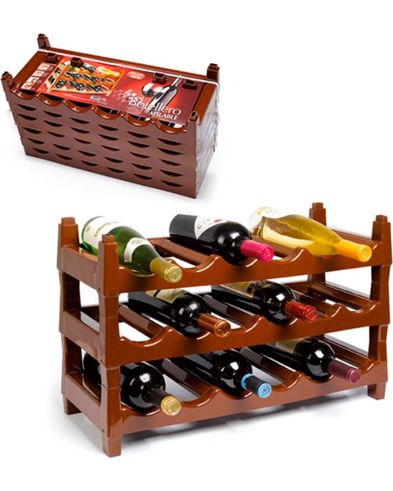 PLASTICFORTE BOTELLERO MODULAR DE MADERA PARA 12 BOTELLAS MULTICOLOR