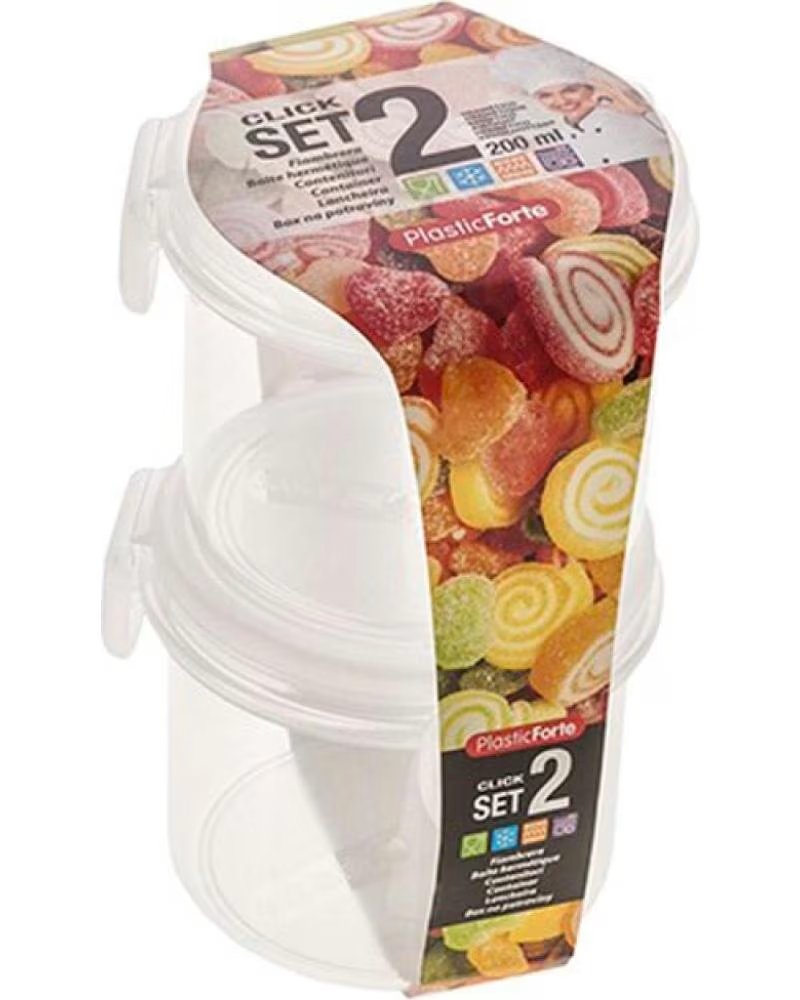 PLASTICFORTE SET DI 2 CONTENITORI ERMETICI TRASPARENTI MULTICOLOR