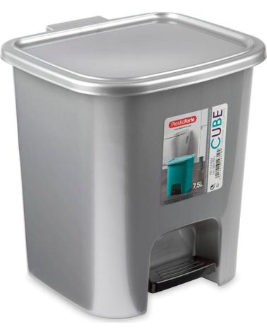 PLASTICFORTE CUBO DE BASURA CON PEDAL DE ALTA RESISTENCIA MULTICOLOR