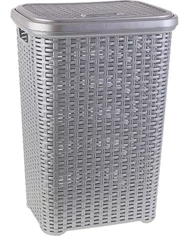 PLASTICFORTE CESTO DE ROUPA COM TAMPA DESIGN RATTAN MULTICOLOR