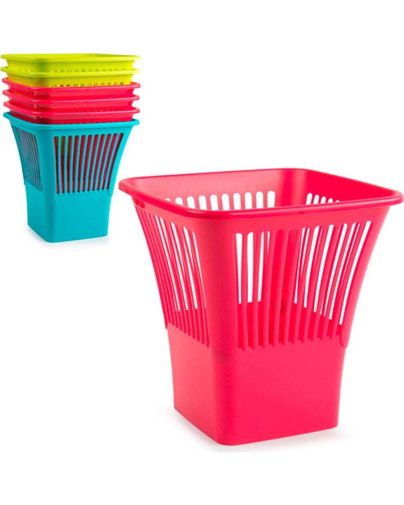 PLASTICFORTE PAPELERA DE REJILLA RESISTENTE MULTICOLOR